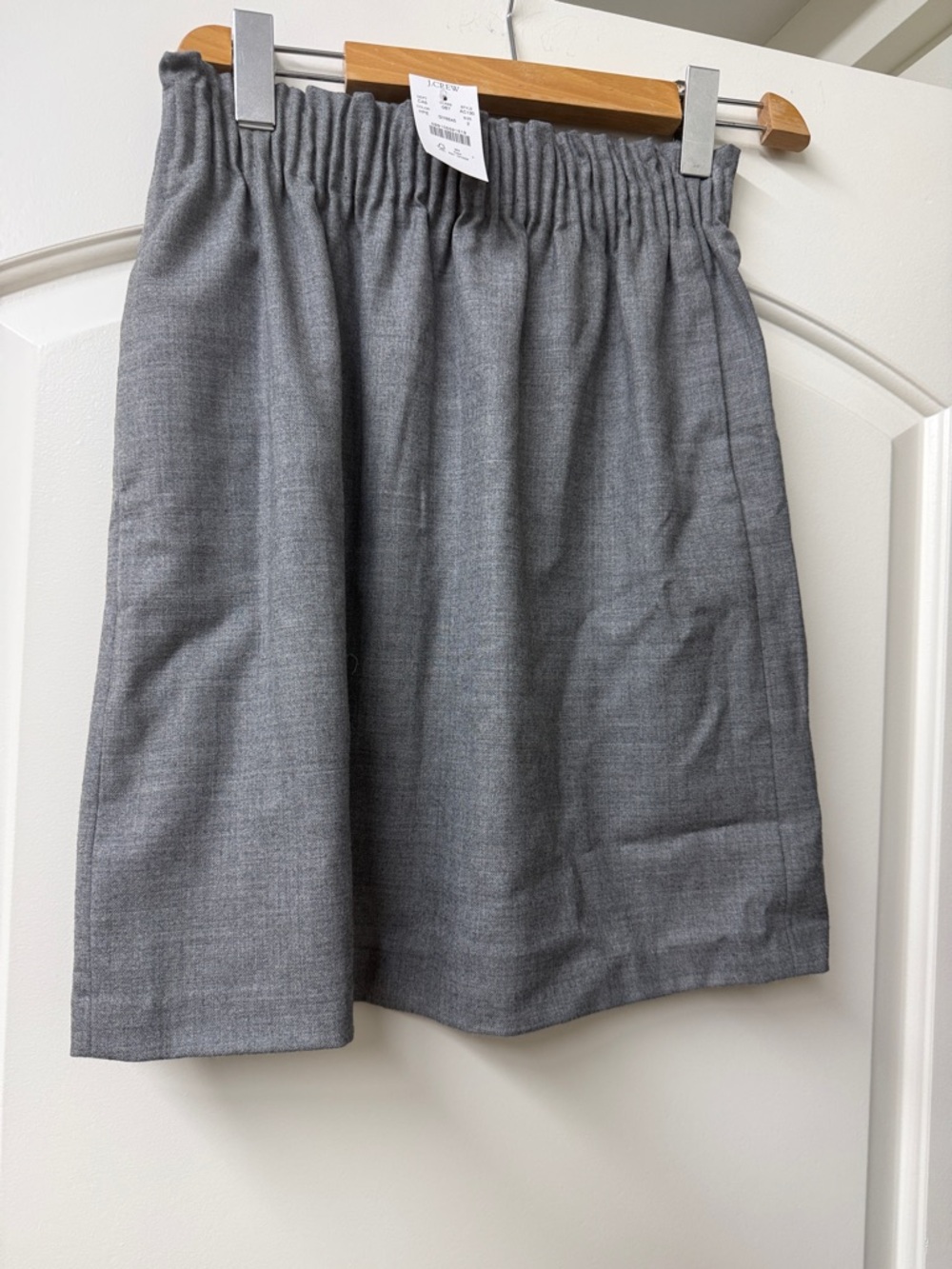 J. Crew Factory Gray Elastic-Waist Mini Skirt